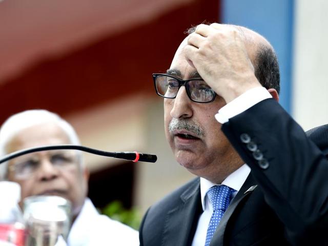 Pakistan high commissioner Abdul Basit at a press conference in New Delhi on Thursday. (Arvind Yadav/HT) Pakistan high commissioner Abdul Basit at a press conference in New Delhi on Thursday. (Arvind Yadav/HT)