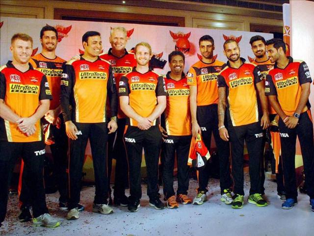 Sunrisers Hyderabad players pose for a team photograph at the launch of their squad. (PTI) Sunrisers Hyderabad players pose for a team photograph at the launch of their squad. (PTI)