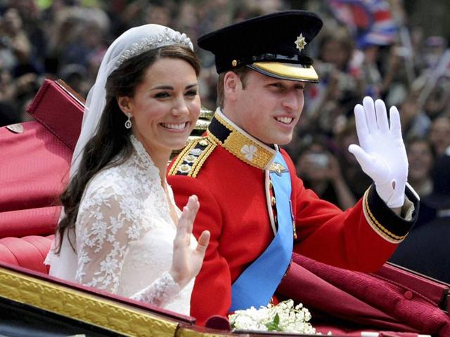 In this April 29, 2011, file photo, Britain's Prince William and his bride Kate, Duchess of Cambridge, leave Westminster Abbey, London, following their wedding. (AP) In this April 29, 2011, file photo, Britain's Prince William and his bride Kate, Duchess of Cambridge, leave Westminster Abbey, London, following their wedding. (AP)