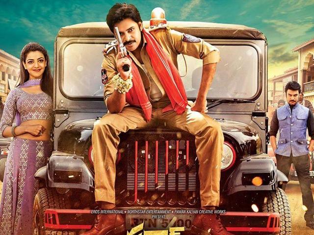 Sardaar Gabbar Singh stars Pawan Kalyan, Kajal Aggarwal, Brahmanandam and Sharad Kelkar and has been directed by KS Ravindra.(SardaarGabbarSingh/Facebook)