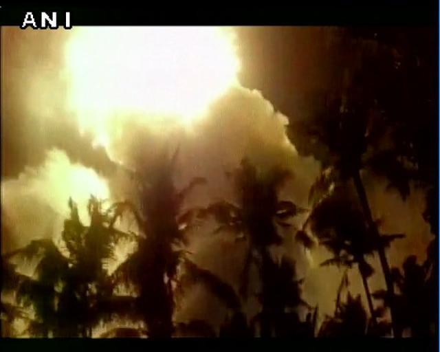 Blasts caused by the blaze affected the densely-populated surroundings of the temple and people inside a 2km radius were affected. (Photo Courtesy: ANI) Blasts caused by the blaze affected the densely-populated surroundings of the temple and people inside a 2km radius were affected. (Photo Courtesy: ANI)