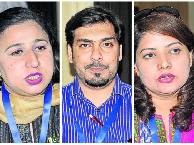 (From left to right) Imran Yaqub, Shakila Jaleel, Adeel Raza, Asiya Mughal.(HT Photo)