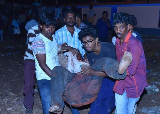 Eyewitnesses said dismembered bodies lay on the premises. (HT Photo) Eyewitnesses said dismembered bodies lay on the premises. (HT Photo)