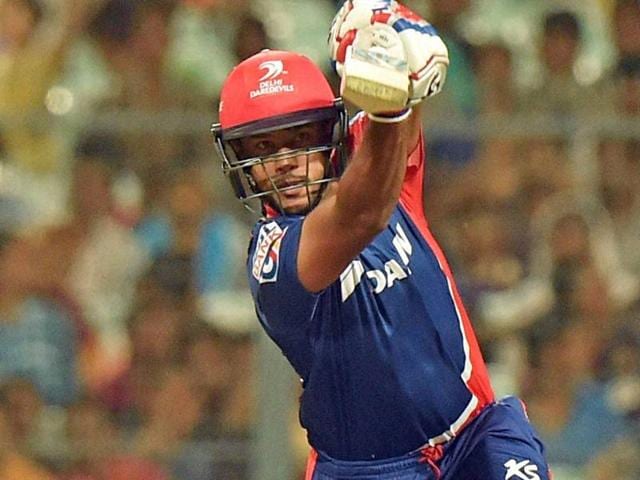 Delhi Daredevils batsman Mayank Agarwal in action. (PTI Photo)