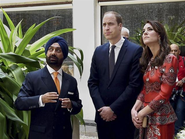 The Duke and Duchess of Cambridge, Prince William, center and his wife, the former Kate Middleton arrive to lay a wreath on the martyrs memorial at the Taj Mahal Palace Hotel in Mumbai. (AP Photo) The Duke and Duchess of Cambridge, Prince William, center and his wife, the former Kate Middleton arrive to lay a wreath on the martyrs memorial at the Taj Mahal Palace Hotel in Mumbai. (AP Photo)
