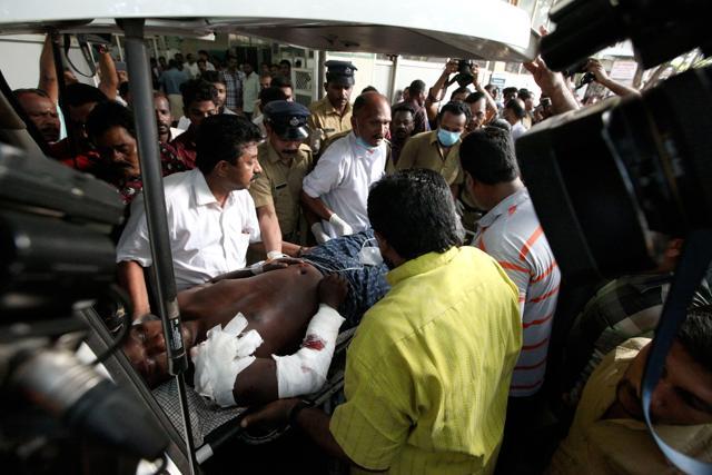 280 people have been injured with more trapped inside the temple and under debris after the fire started. (Vivek Nair/ HT Photo) 280 people have been injured with more trapped inside the temple and under debris after the fire started. (Vivek Nair/ HT Photo)