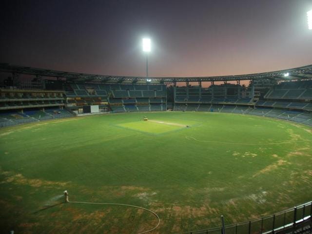 Civic officials said they have no way to check whether potable water is being used for the upkeep of the Wankhede Stadium grounds. (Hemant Padalkar/HT Photo) Civic officials said they have no way to check whether potable water is being used for the upkeep of the Wankhede Stadium grounds. (Hemant Padalkar/HT Photo)