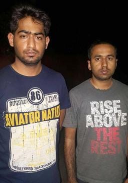 From left: Engineer Pratham Gupta, a technical analyst with Infosys in Chandigarh, and MBA-passout Anurag Awasthi who worked for a Delhi IT firm, after their arrest in Chandigarh on Sunday. (HT Photo) From left: Engineer Pratham Gupta, a technical analyst with Infosys in Chandigarh, and MBA-passout Anurag Awasthi who worked for a Delhi IT firm, after their arrest in Chandigarh on Sunday. (HT Photo)