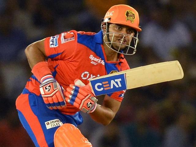 Gujarat Lions team captain Suresh Raina plays a shot. (AFP Photo) 