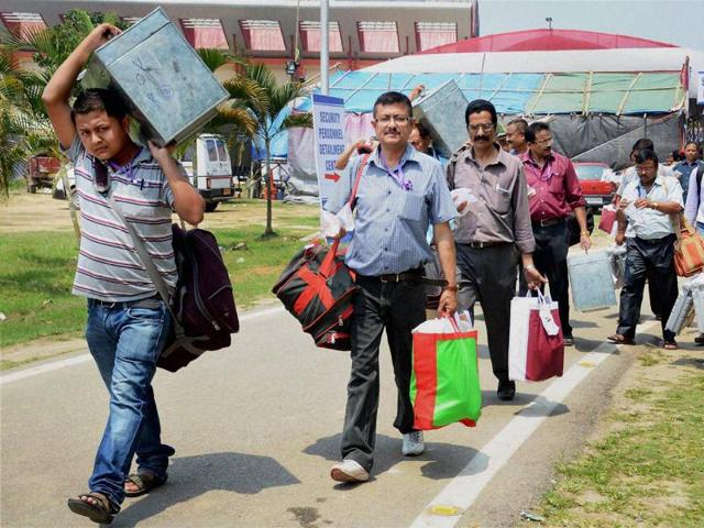 Over 70% votes were cast till 3 PM in the second and final phase of polling in 61 Assembly constituencies of Assam on Monday, to decide the fate of 525 contestants. (PTI Photo) Over 70% votes were cast till 3 PM in the second and final phase of polling in 61 Assembly constituencies of Assam on Monday, to decide the fate of 525 contestants. (PTI Photo)