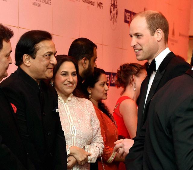 Prince William, Duke of Cambridge with Yes Bank CEO Rana Kapoor during the Bollywood theme dinner in Mumbai on Sunday. (PTI)