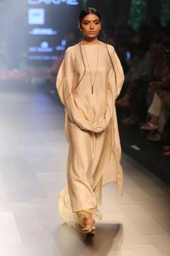 An Ahimsa silk outfit designed by Priyanka Ella Lorena Lama. (HT Photo)