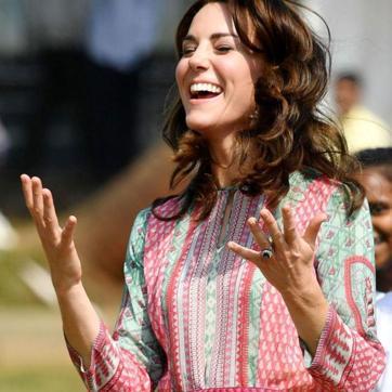 Kate wore Dongre’s dress as she played cricket in Mumbai. (Twitter) Kate wore Dongre’s dress as she played cricket in Mumbai. (Twitter)