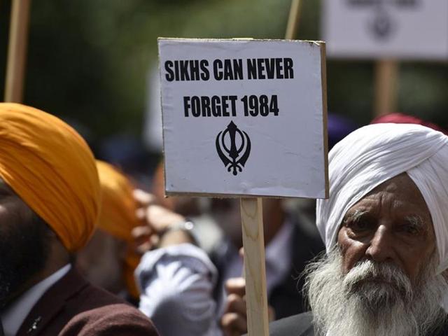 British Sikhs during a march in central London to observe 31st anniversary of Operation Bluestar.(Reuters file photo)