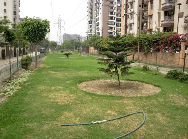Residents of Sector 18, Vasundhara have turned a neglected area in the sector into a lush green park. (Sakib Ali/HT Photo) Residents of Sector 18, Vasundhara have turned a neglected area in the sector into a lush green park. (Sakib Ali/HT Photo)