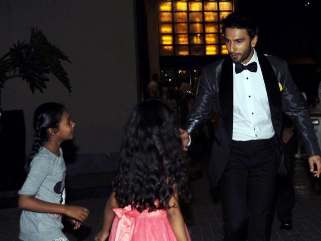 Ranveer Singh speaks with his young fans. (AFP) Ranveer Singh speaks with his young fans. (AFP)