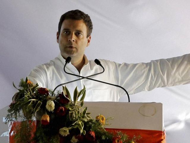 Congress vice-president Rahul Gandhi slammed Prime Minister Narendra Modi on Tuesday over his “Swachch Bharat” campaign. (PTI Photo) Congress vice-president Rahul Gandhi slammed Prime Minister Narendra Modi on Tuesday over his “Swachch Bharat” campaign. (PTI Photo)