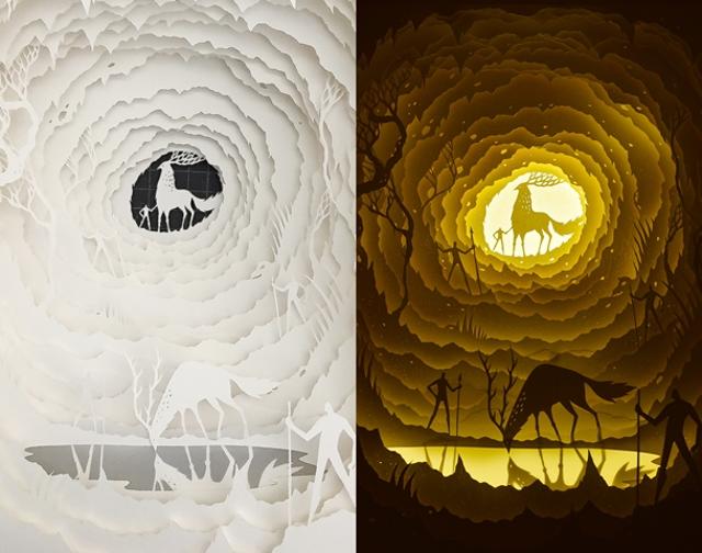A before and after lighting image of an installation titled Pool of Radiance. (Picture courtesy: Hari and Deepti ) A before and after lighting image of an installation titled Pool of Radiance. (Picture courtesy: Hari and Deepti )