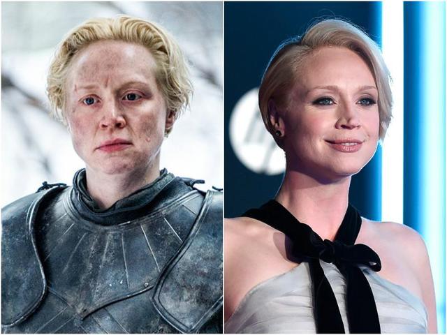 Gwendoline Christie may be a very strong lady but her choice of style is very feminine and pretty. A perfect medley. She plays the fearsome warrior, Brienne on the show. (HBO/AP)