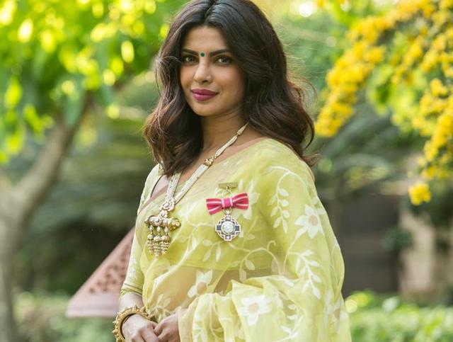 Actor Priyanka Chopra is ecstatic after her Padma Shri win.(Raajessh Kashyap/HT photo) Actor Priyanka Chopra is ecstatic after her Padma Shri win.(Raajessh Kashyap/HT photo)