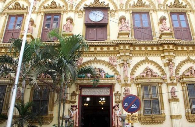 Cultural influences: The Dwarkadish Haveli is the oldest temple for Lord Krishna in south Mumbai. It was established in 1875 and sees stucco art in its architecture with terracotta and wooden sculptors added to the structure. The lady angels mounted on pillars inside shows the impact of Christian art on Hindu architecture. (Photo: Bhushan Koyande) Cultural influences: The Dwarkadish Haveli is the oldest temple for Lord Krishna in south Mumbai. It was established in 1875 and sees stucco art in its architecture with terracotta and wooden sculptors added to the structure. The lady angels mounted on pillars inside shows the impact of Christian art on Hindu architecture. (Photo: Bhushan Koyande)