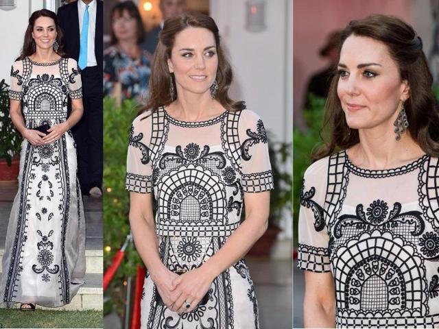 Outfit 5: Kate’s final outfit of the day, at the Queen’s birthday garden party on April 11, brought another familiar name in the form of an Indian-inspired gown by Temperley London. The intricately embroidered two piece comes from the label’s SS16 collection. (Instagram and Twitter) 