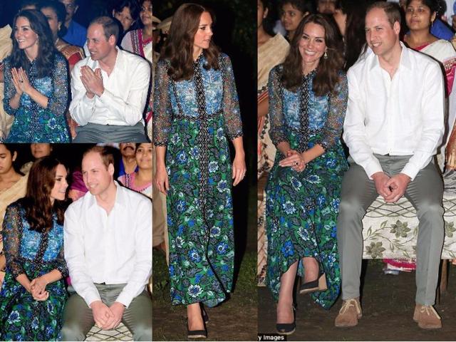 Outfit 8:  The Duchess changed into her third look on April 12, day 3 of the royal tour, as she and the Duke attend a festival in Assam. She wore another floral maxi dress, this time from Anna Sui’s AW15 collection. (Instagram and Twitter) 