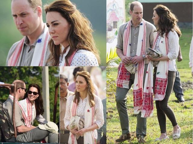 Outfit 9: The Duchess of Cambridge wore one of her favourite high street brands, as she and the Duke went for a tour around the Kaziranga National Park in Assam on April 13. A very relaxed looking Kate wore khaki mid-rise biker trousers and a cotton polka dot shirt. (Instagram and Twitter) 