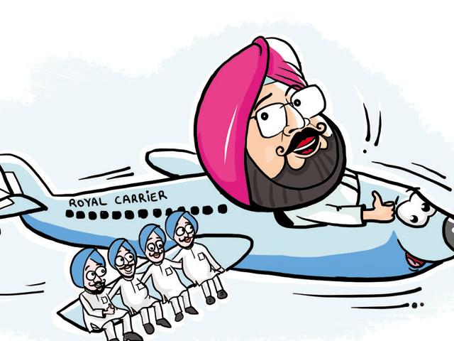 But like a true-blue royal, the former Patiala scion has instructed his team not to hold fundraisers like the Aam Aadmi Party (AAP), though non-resident Indians (NRIs) are known to donate generously to political parties back home. (Illustration by Daljeet Kaur Sandhu) But like a true-blue royal, the former Patiala scion has instructed his team not to hold fundraisers like the Aam Aadmi Party (AAP), though non-resident Indians (NRIs) are known to donate generously to political parties back home. (Illustration by Daljeet Kaur Sandhu)