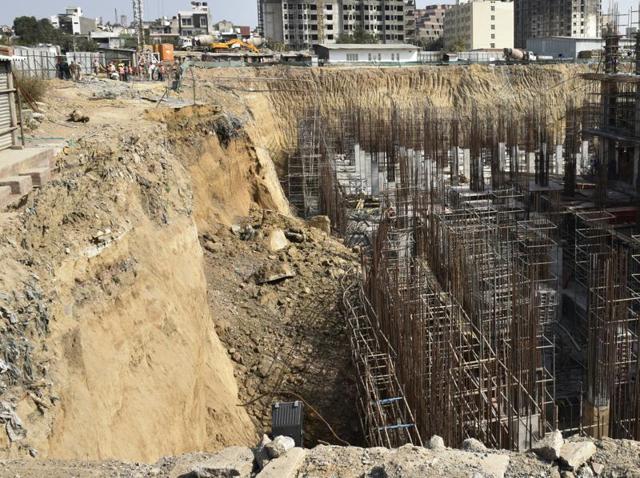 Officials said this was the third such incident at the same site. Two people were killed on March 9 but there were no fatalities in the first incident. (Vipin Kumar/HT photo) Officials said this was the third such incident at the same site. Two people were killed on March 9 but there were no fatalities in the first incident. (Vipin Kumar/HT photo)