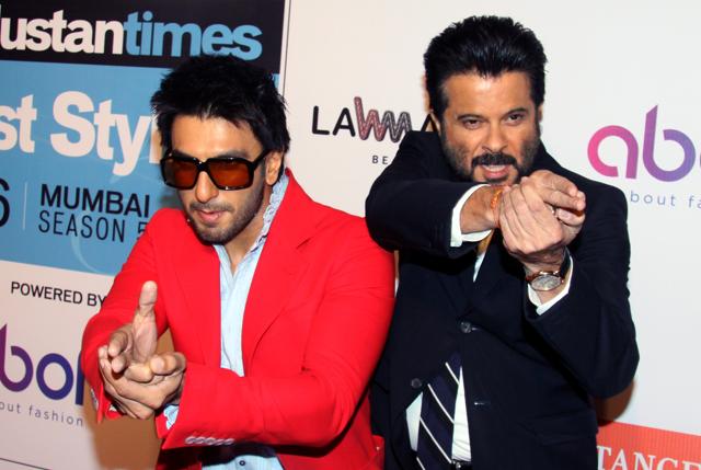 Indian Bollywood actors Ranveer Singh and Anil Kapoor pose for a photograph during the 'HT Most Stylish Awards 2016' ceremony in Mumbai on late March 20, 2016. (AFP) Indian Bollywood actors Ranveer Singh and Anil Kapoor pose for a photograph during the 'HT Most Stylish Awards 2016' ceremony in Mumbai on late March 20, 2016. (AFP)