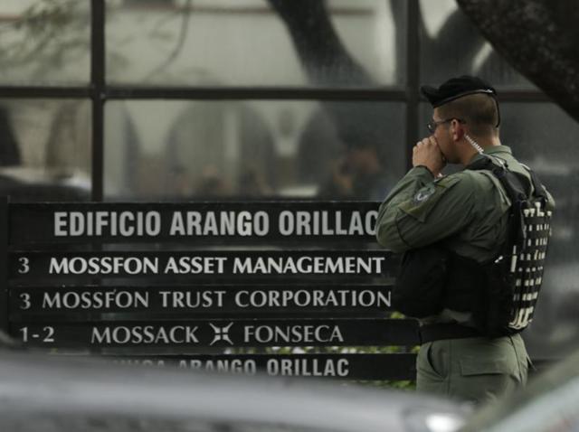 A policeman stands outside Mossack Fonseca law firm office in Panama City. (AP) A policeman stands outside Mossack Fonseca law firm office in Panama City. (AP)