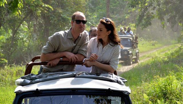 Prince William and his wife Kate enjoy jeep safari at Assam’s Kaziranga National Park on Wednesday. (PTI Photo) Prince William and his wife Kate enjoy jeep safari at Assam’s Kaziranga National Park on Wednesday. (PTI Photo)