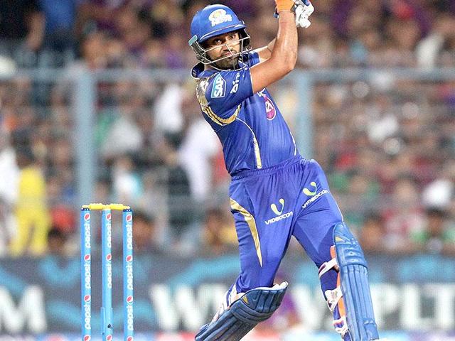 Mumbai Indians captain Rohit Sharma in action during the IPL 2015 match against Kolkata Knight Riders at Eden Gardens in Kolkata. (Subhankar Chakraborty/HT Photo) Mumbai Indians captain Rohit Sharma in action during the IPL 2015 match against Kolkata Knight Riders at Eden Gardens in Kolkata. (Subhankar Chakraborty/HT Photo)