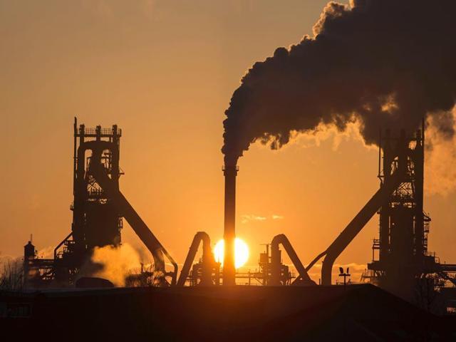 Tata Steel's blast furnaces at their Scunthorpe Plant in northeast England. Tata Steel began the formal sale of its loss-making British arm on April 11, 2016, as it announced it was selling its Scunthorpe plant for a nominal fee.(AFP File Photo)