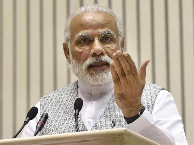 Prime Minister Narendra Modi will kick off the 11-day long ‘Gram Uday se Bharat Uday’ campaign on April 14 from BR Ambedkar’s birthplace, Mhow, in Madhya Pradesh (Sanjeev Verma/ HT Photo) Prime Minister Narendra Modi will kick off the 11-day long ‘Gram Uday se Bharat Uday’ campaign on April 14 from BR Ambedkar’s birthplace, Mhow, in Madhya Pradesh (Sanjeev Verma/ HT Photo)
