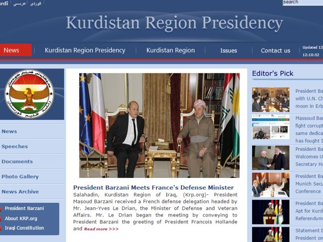 The region’s presidency and government already use it for their websites in Kurdish, Arabic and English at www.presidency.krd and www.gov.krd. ((www.presidency.krd screengrab)) The region’s presidency and government already use it for their websites in Kurdish, Arabic and English at www.presidency.krd and www.gov.krd. ((www.presidency.krd screengrab))