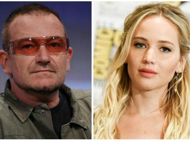 U2 lead singer Bono praised Jennifer Lawrence’s efforts against the pay gap in Hollywood. U2 lead singer Bono praised Jennifer Lawrence’s efforts against the pay gap in Hollywood.