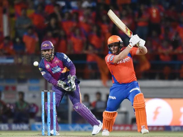 Aaron Finch hit 50 off 36 balls. (Pratham Gokhale/HT Photo) Aaron Finch hit 50 off 36 balls. (Pratham Gokhale/HT Photo)