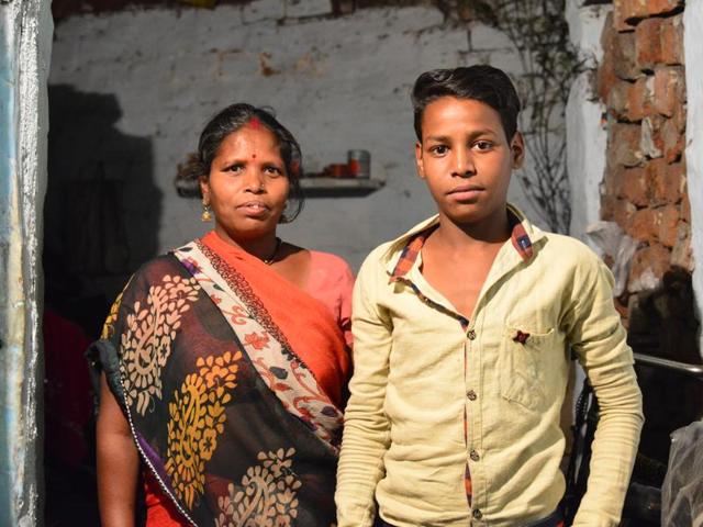 Kaushal Shakya and his mother Shayama Bai at their home in Roshanpura in Bhopal. (Mujeeb Faruqui/ HT photo) Kaushal Shakya and his mother Shayama Bai at their home in Roshanpura in Bhopal. (Mujeeb Faruqui/ HT photo)