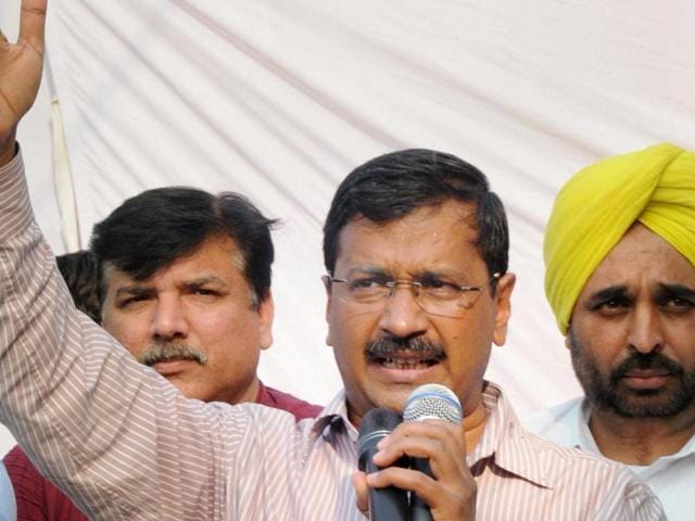 File photo of Delhi chief minister Arvind Kejriwal addressing a rally at Dhilwan in Punjab. (PTI) File photo of Delhi chief minister Arvind Kejriwal addressing a rally at Dhilwan in Punjab. (PTI)