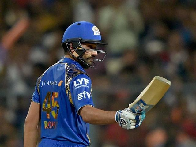 Mumbai Indians batsman Rohit Sharma acknowledges cheers from the crowd after completing his half-century during the IPL match against Kolkata Knight Riders in Kolkata’s Eden Gardens on April 13, 2016. (PTI) Mumbai Indians batsman Rohit Sharma acknowledges cheers from the crowd after completing his half-century during the IPL match against Kolkata Knight Riders in Kolkata’s Eden Gardens on April 13, 2016. (PTI)