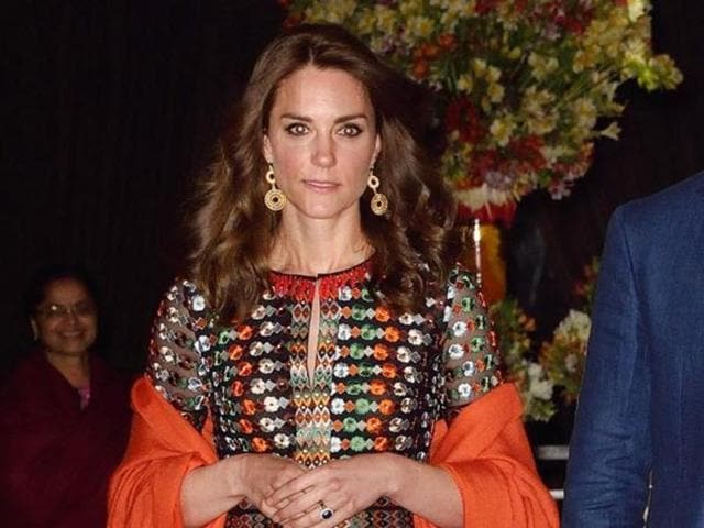 And also an embroidered Tory Burch tulle gown for a dinner with the King and Queen of Bhutan. (Instagram) 