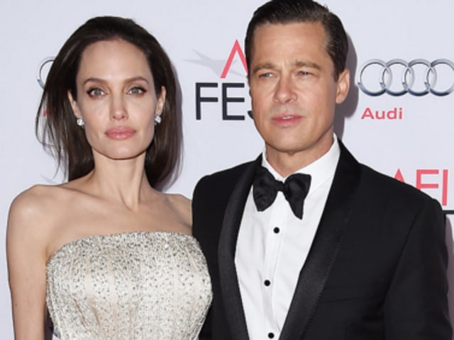 A file picture of Angelina Jolie and Brad Pitt. Reports say the couple have separated and may file for divorce.