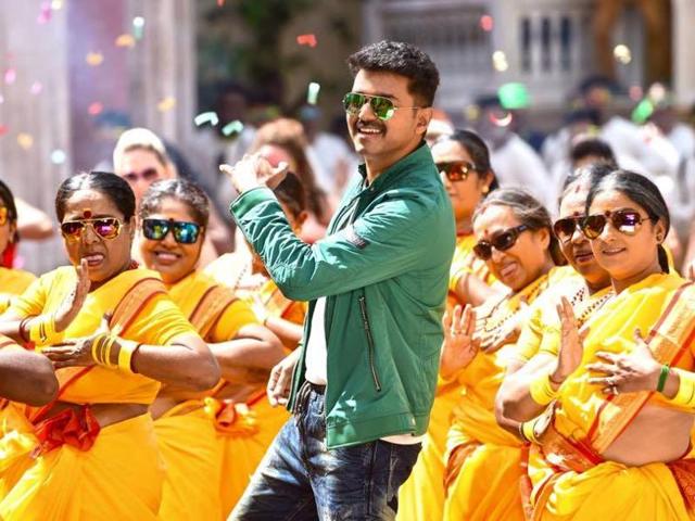 Atlee-directed Theri released worldwide on Thursday on the occasion of Tamil New Year, while it had its USA premiere on Wednesday.(ActorVijay/Facebook)