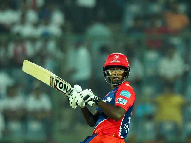 Sanju Samson plays a pull shot. (PTI)