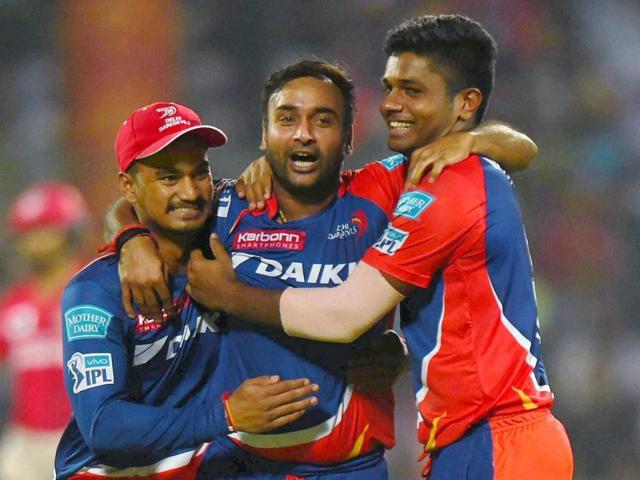 Amit Mishra triggered Kings XI Punjab’s batting collapse with four wickets for 11 in his 100th IPL game. (PTI)