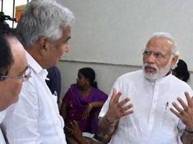 Prime Minister Narendra Modi during his visit to Kollam on Sunday. (PTI Photo) Prime Minister Narendra Modi during his visit to Kollam on Sunday. (PTI Photo)