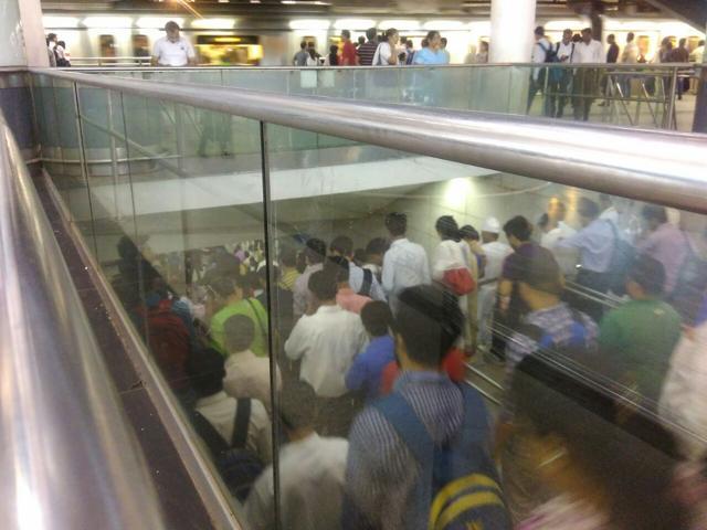 The restrictions on the private cars in Delhi due to the odd-even scheme have prompted commuters to take the Metro route. (Saumya Khandelwal) The restrictions on the private cars in Delhi due to the odd-even scheme have prompted commuters to take the Metro route. (Saumya Khandelwal)