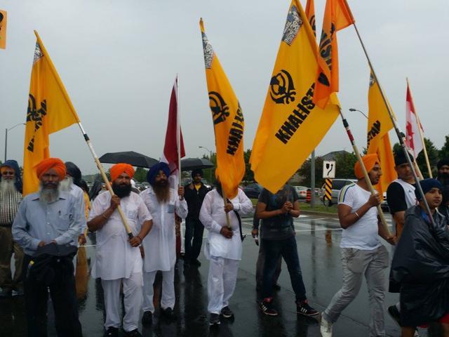A pro-Khalistan rally in the Greater Toronto Area. (HT Photo) A pro-Khalistan rally in the Greater Toronto Area. (HT Photo)